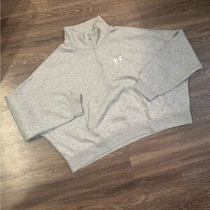Under Armour Cropped Gray Half-Zip Sweatshirt